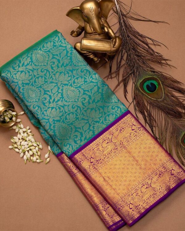 Murmurous Rama Soft Silk Saree With Elision Blouse Piece