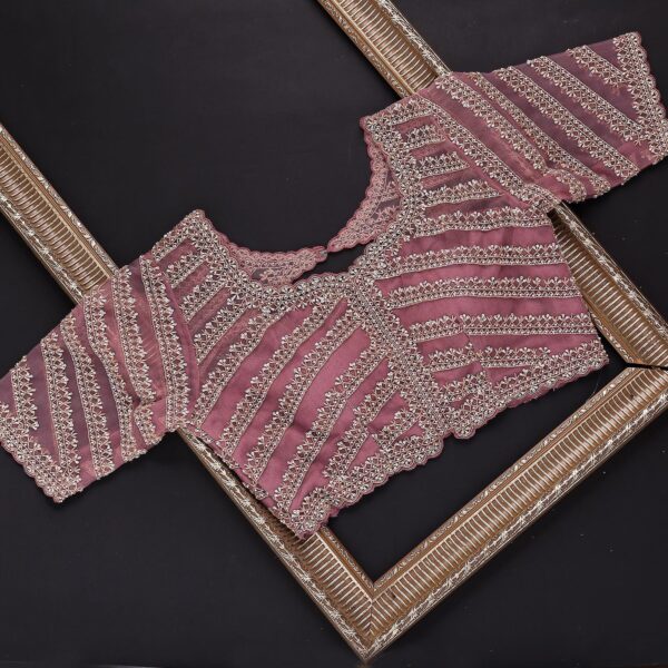 Pink Colour Rangoli Silk Sequence Embroidery Work Saree With Blouse - Image 2
