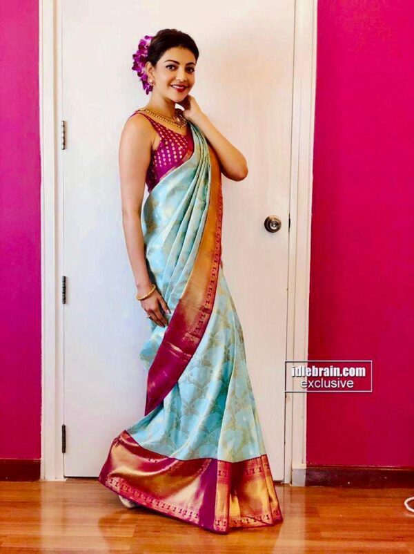 Tremendous Sky Soft Banarasi Silk Saree With Incomparable Blouse Piece - Image 2